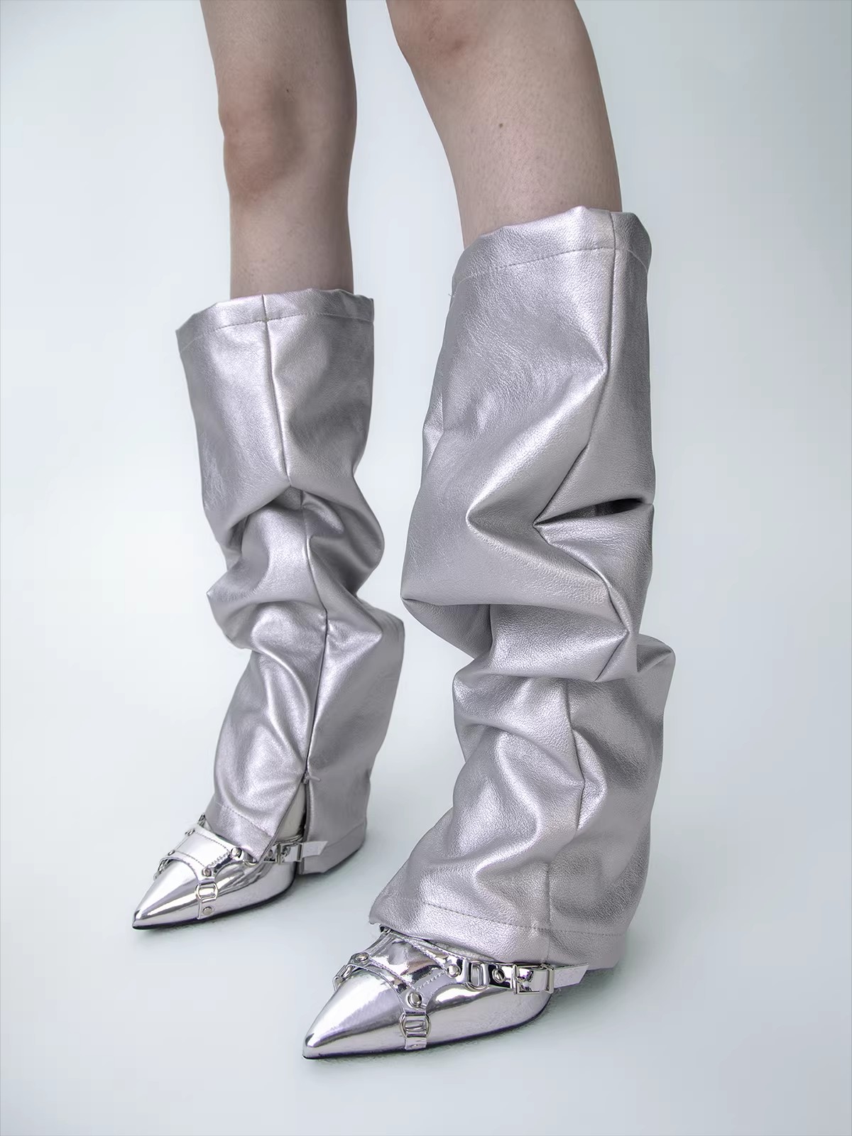 Women's PU Leather Leg Ankle K - огляд і ціна Knee Sleeve Pair